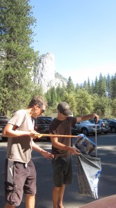 Ahrens (left) and D. Scott Borden, lending their time and their hands at the Yosemite Facelift. Washington Column is the formation in the background. 