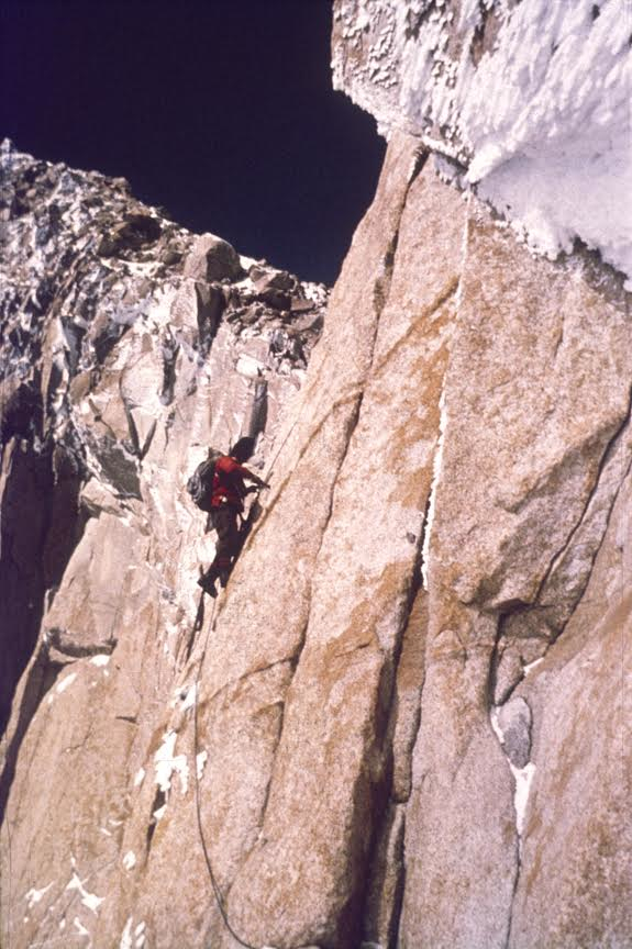 Tompkins on the first ascent of the California Route, Fitz Roy, Patagonia 1968 Photo: Chris Jones